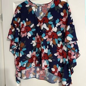 Crosby Sz M Side Ruffle Blouse